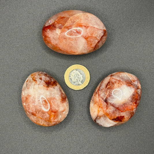 Fire Quartz Palm Stone - XSmall (65-86g)