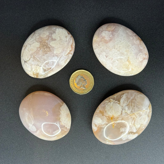 Flower Agate Palm Stone - XSmall (64-75g)