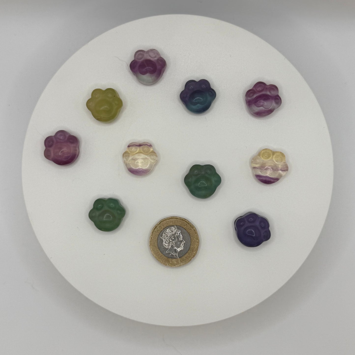 Mini Fluorite Cat Paws - XXSmall (3-5g)