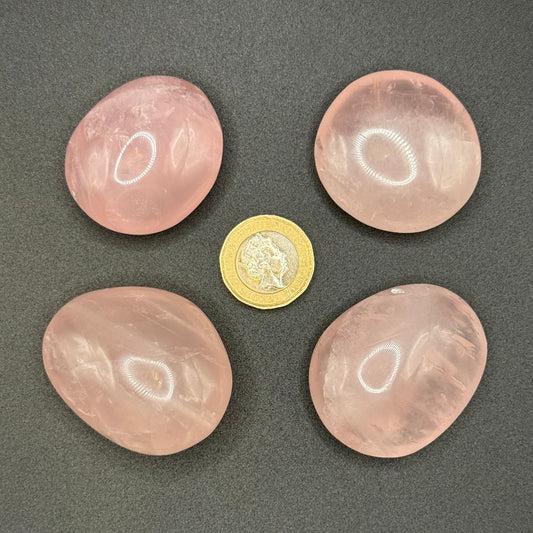 Rose Quartz Palm Stone - XXSmall (37-56g)