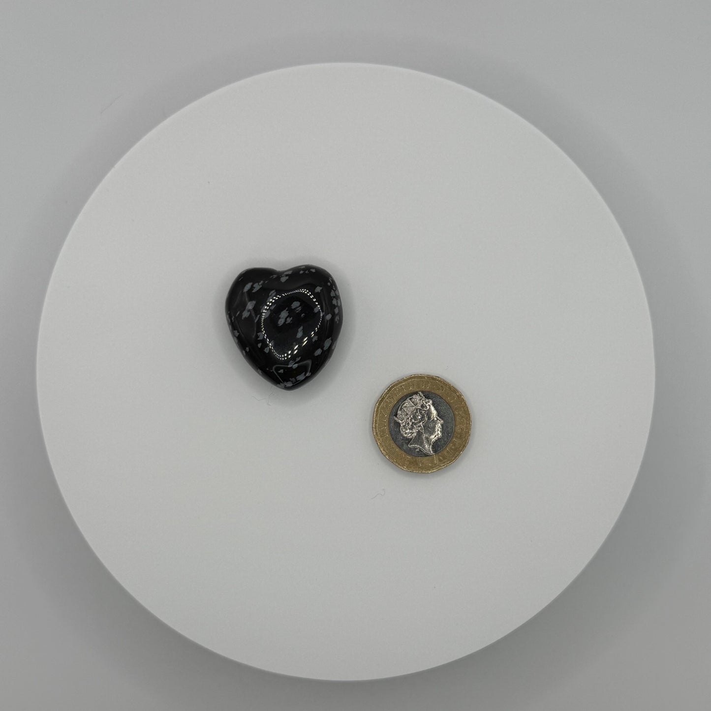 Snowflake Obsidian Heart Carving - XXSmall (14g)