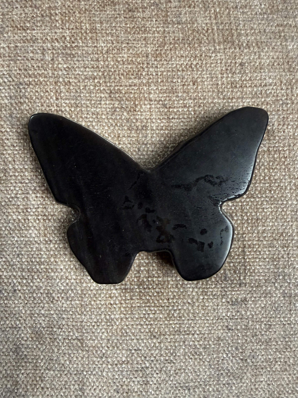 Obsidian Skull Butterfly Crystal Carving 74-80g
