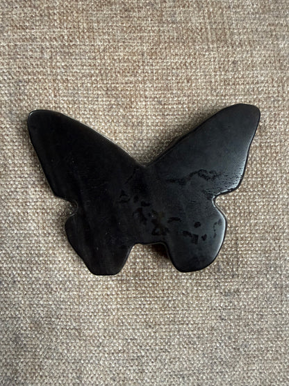 Obsidian Skull Butterfly Crystal Carving 74-80g