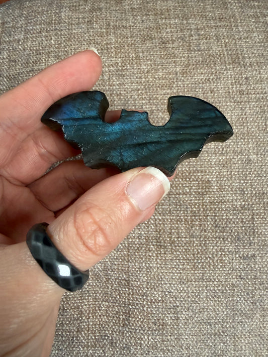Labradorite Bat Crystal Carving 30g