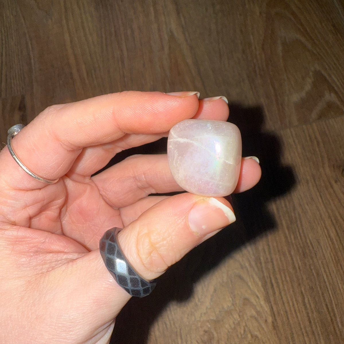 Angel Aura Rose Quartz Tumbles 11-20g