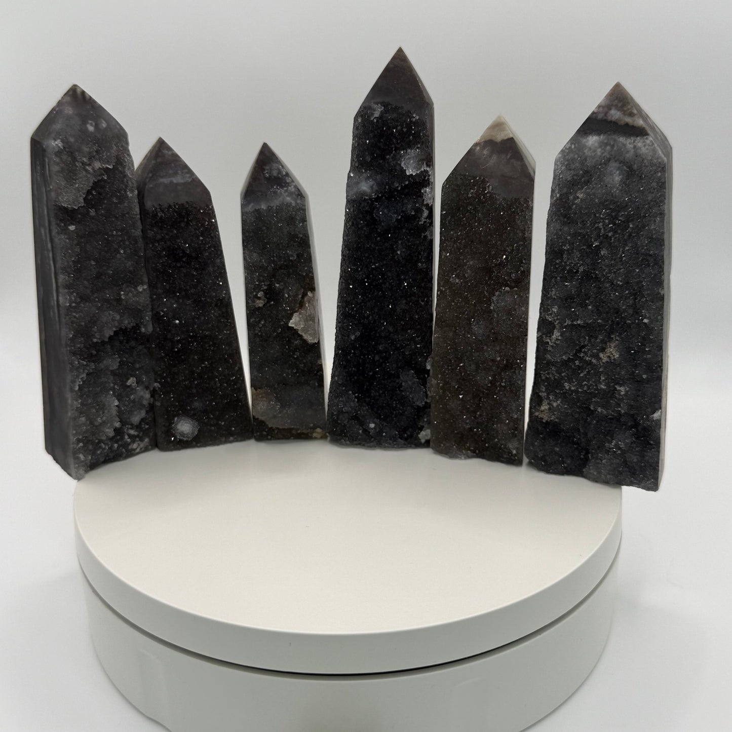 Black Druizy Agate Natural Points - Small (98-108g)