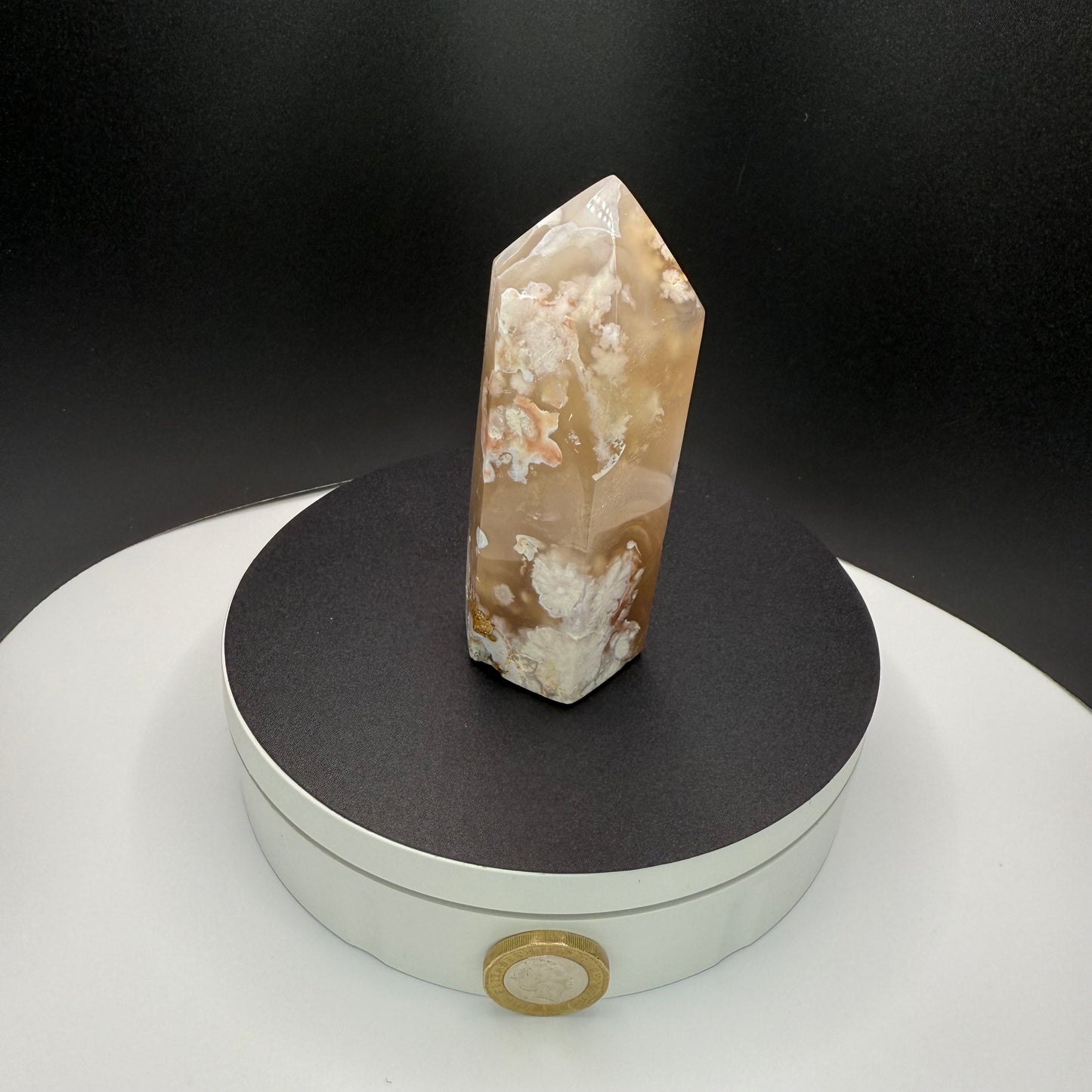 Flower Agate Tower - Medium (263G)