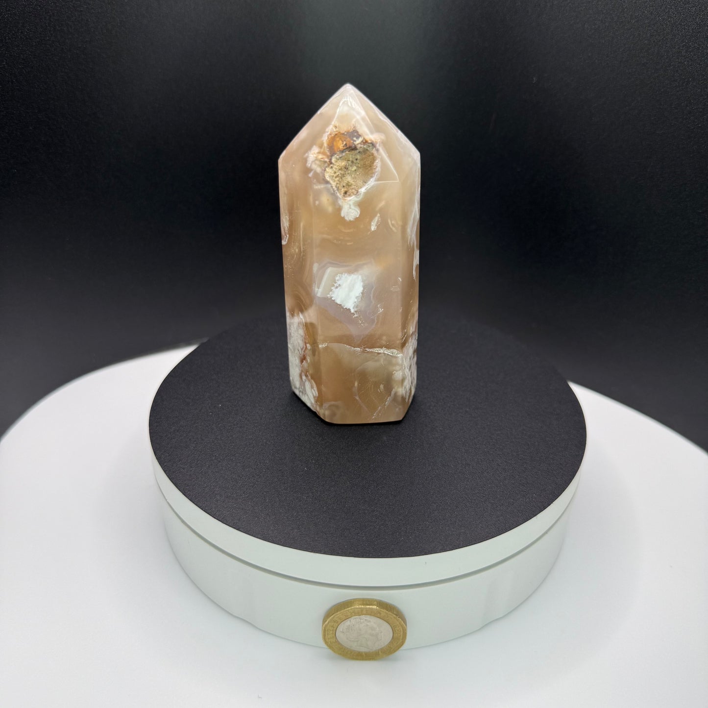 Flower Agate Tower - Medium (263G)