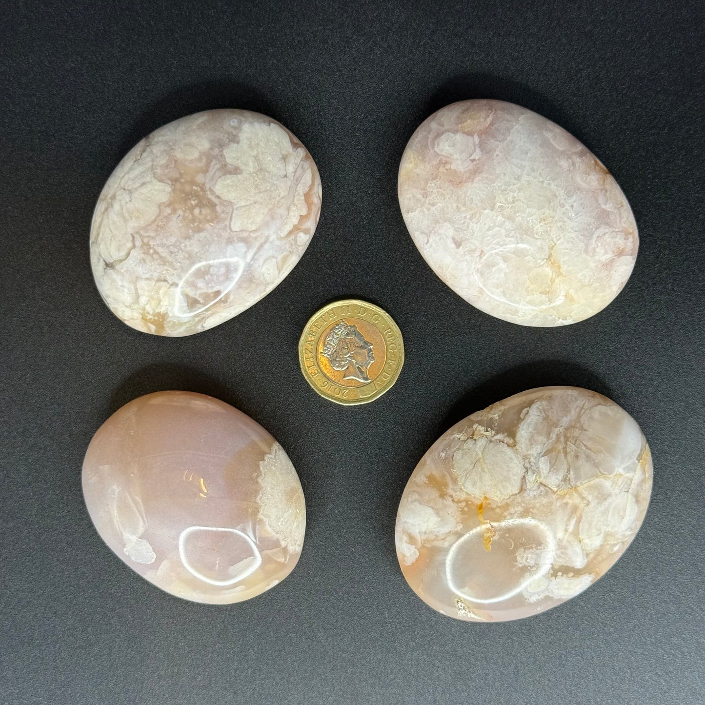 Flower Agate Palm Stone - XSmall (64-75g)