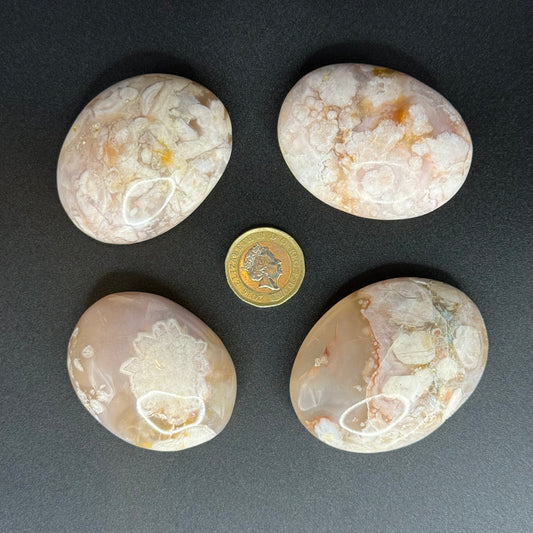 Flower Agate Palm Stone - XSmall (64-75g)
