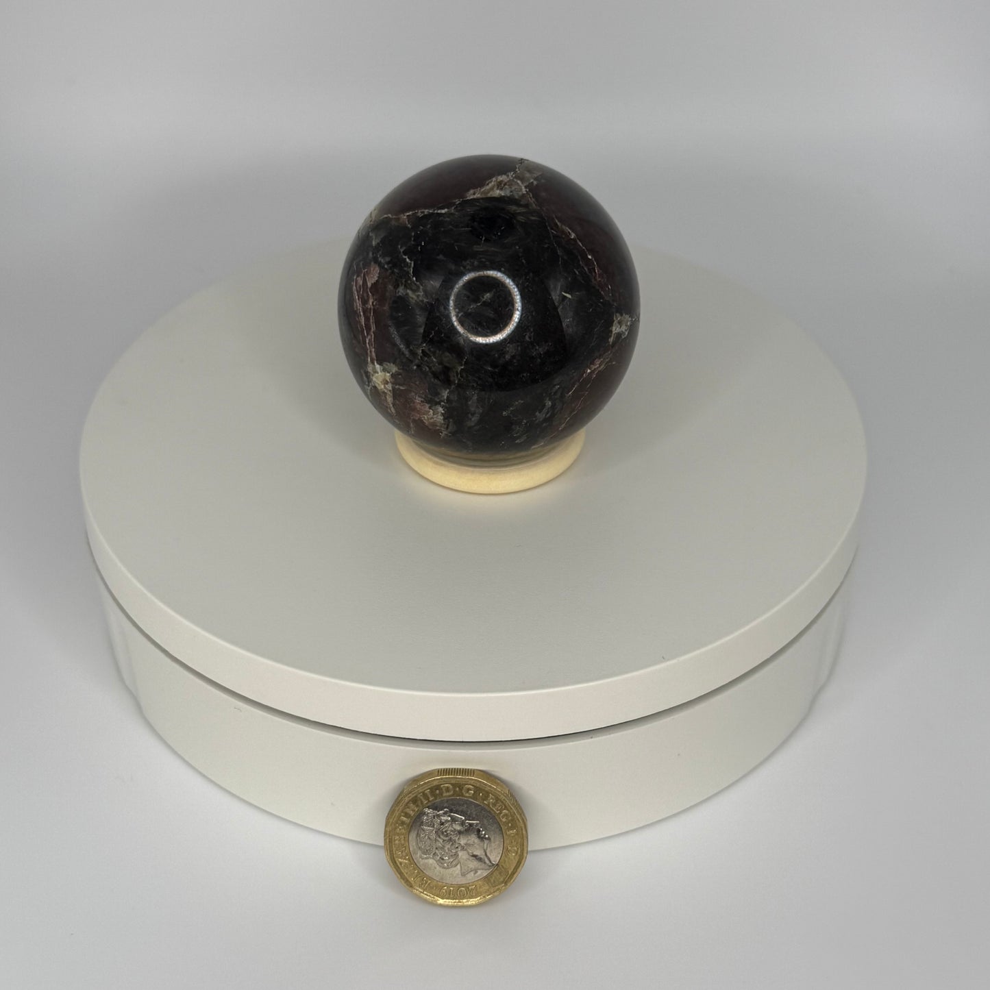 Garnet & Arfvedsonite sphere - Small (244g)