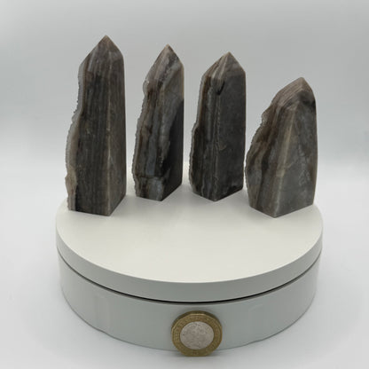 Grey Druizy Agate Natural Point - Small (96-117g)