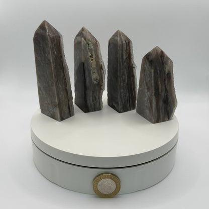 Grey Druizy Agate Natural Point - Small (96-117g)