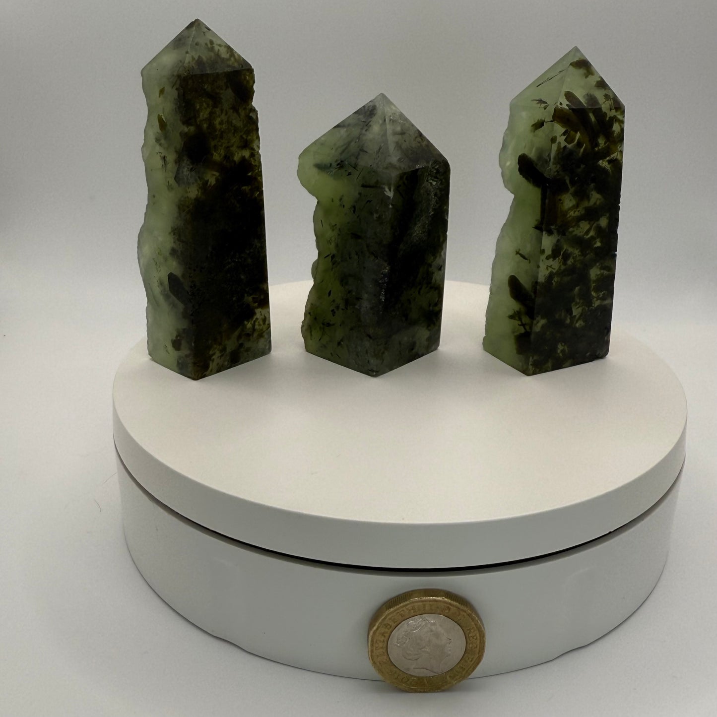 Prehinite Freeform Natural Point - Small (91-115g)