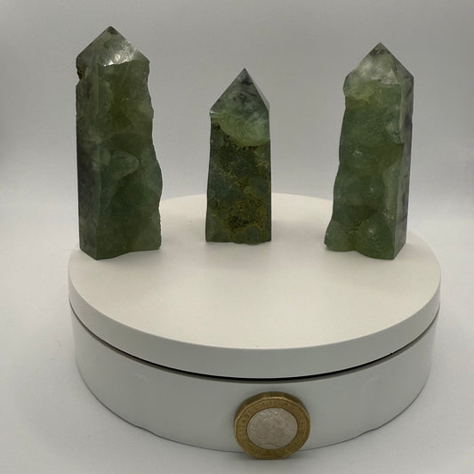 Prehinite Freeform Natural Point - Small (91-115g)