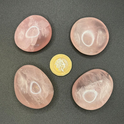 Rose Quartz Palm Stone - XXSmall (37-56g)