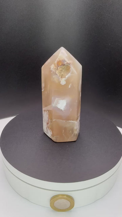 Flower Agate Tower - Medium (263G)