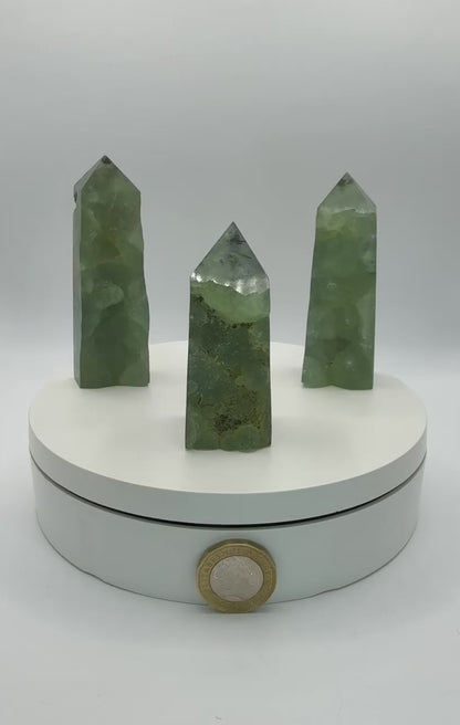 Prehinite Freeform Natural Point - Small (91-115g)